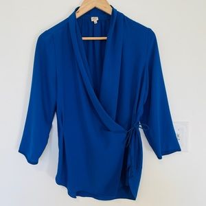 Wilfred | Blue Wrap Top
